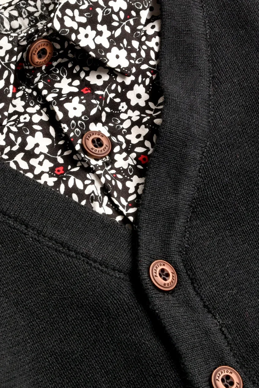 Black Skull Knit Sweater