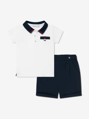 Patachou Baby Boys Polo Top And Shorts Set in Navy