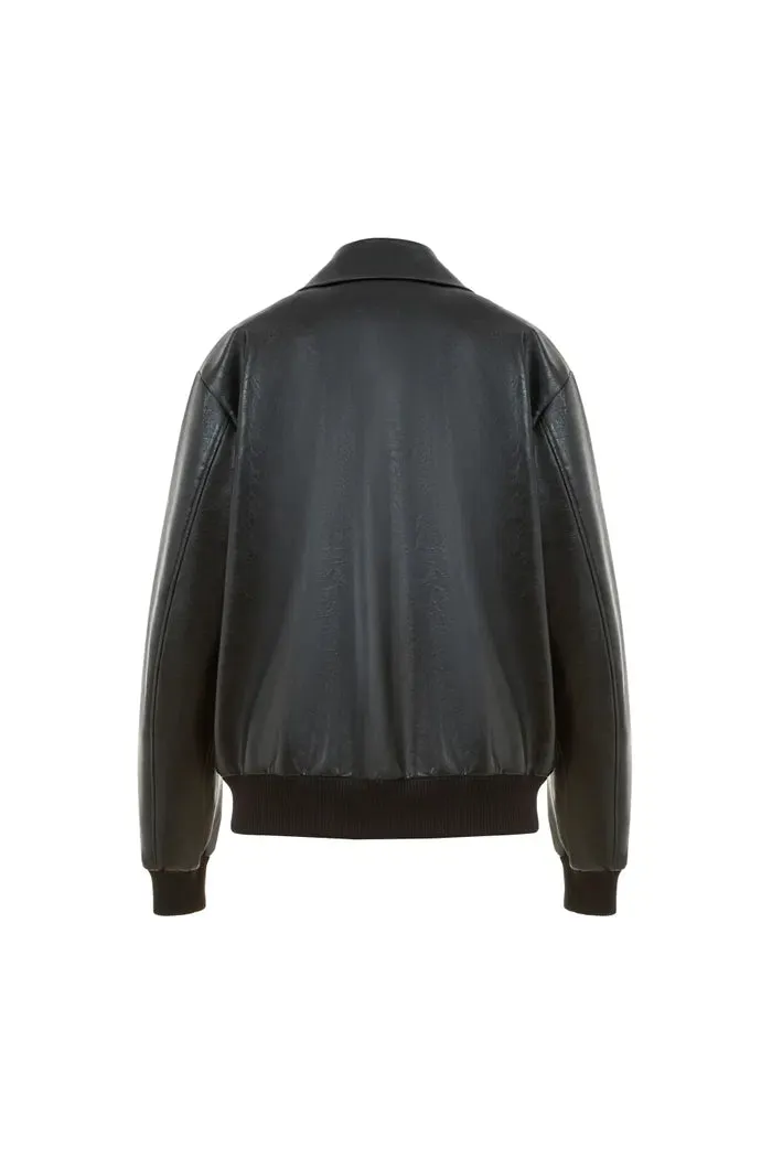 Valerie Bomber Jacket in Vegan Leather