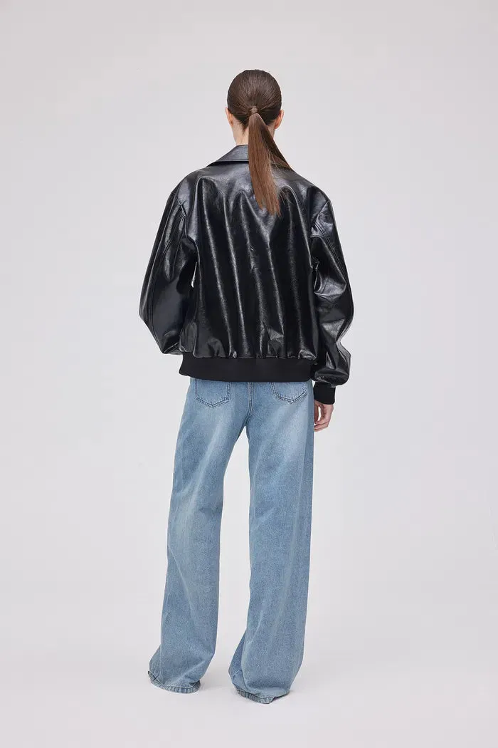 Valerie Bomber Jacket in Vegan Leather