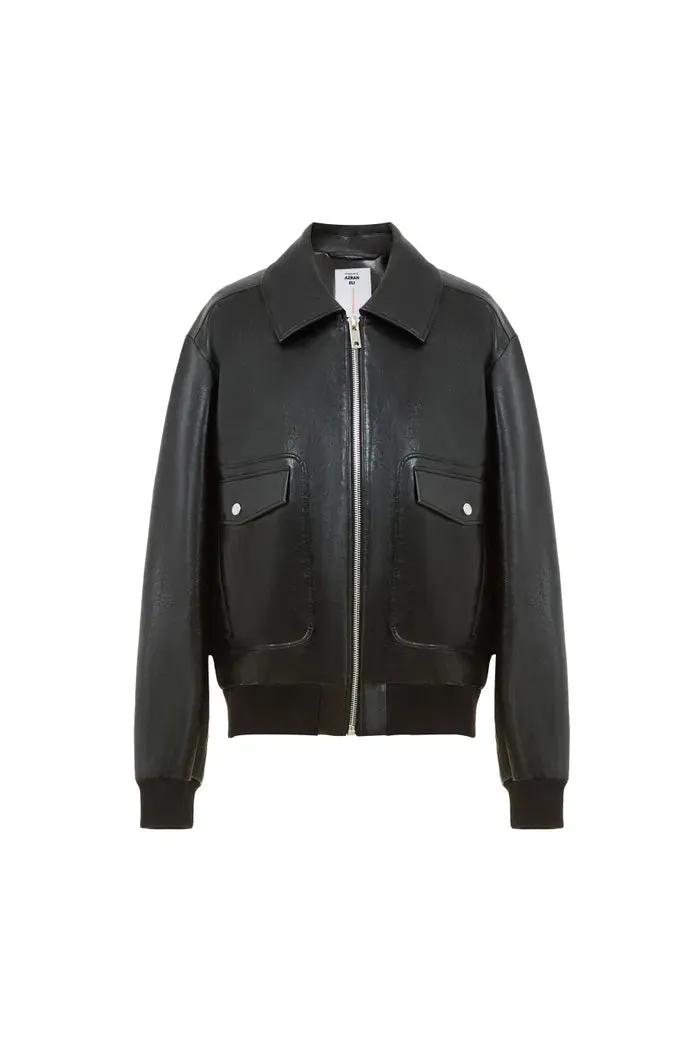 Valerie Bomber Jacket in Vegan Leather